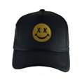 thumbnail image 2 of Gravity Threads Smile Face Embroidery Adjustable Trucker Hat - Cross Eye - Black, 2 of 2