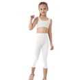 thumbnail image 3 of Leggings Capris Unis pour Filles Leggings Raccourcis d'Été pour Danse Décontractée Blanc 5 Ans, 3 of 8