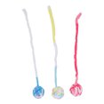 thumbnail image 4 of 3Pcs Cat Plush Ball Interactive Cat Fuzzy Chew Balls with Bells for Indoor Cats Kitten Flower Color, 4 of 14