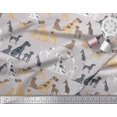 thumbnail image 3 of Soimoi Gray Moss Georgette Fabric Mix Dog Print Fabric by the Yard 44 Inch Wide, 3 of 3
