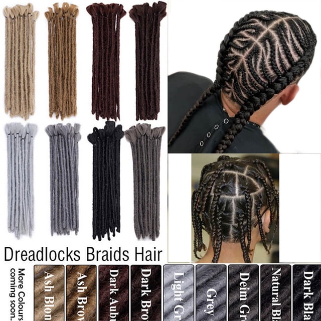 Dreadlocks Courts Doux de 12” Dreadlocks Faits à la Main au Crochet Tresses Afro Locks Extensions de Cheveux Noir Foncé 25 g