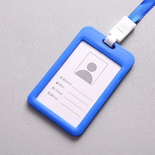 SSZMDLB under $5 ID Card Lanyard, ID Card Holder, Plastic Name Tag with Lanyard, Clear Double Sided Employee Badge Holder, Portable Neck Strap for Work, Conference, Event, School, Hotel, Security