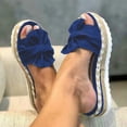 thumbnail image 1 of Mikilon Women Bowknot Beach Summer Slippers Platform Slope Heels Plus Size Shoes, 1 of 8
