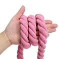 thumbnail image 4 of Unique Bargains 39 Feet Tug of War Rope for Adults Teen 3-Strand Natural Twisted Cotton Rope with Flag Pink, 4 of 7