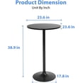thumbnail image 3 of BestOffice Bistro Pub Table 2 Pack 40 Inch Height Round Bistro for Home and Kitchen Dining, Black, 3 of 7