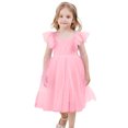 thumbnail image 3 of Elegant Girls Dresses Backless Tutu Ruffle Short Sleeve Square Neck Design for Kids Wedding and Special Events Clothing, 3 of 3