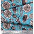 thumbnail image 3 of Soimoi Moss Georgette Fabric Dot,Spices & Cups Decor Fabric Printed Yard 42 Inch Wide, 3 of 3