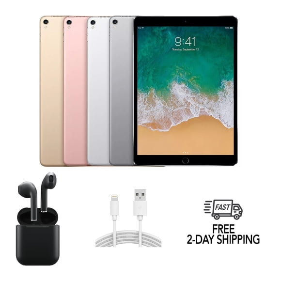 iPad Pro 10,5 Remis à Neuf Apple A1701 (Wi‐Fi) 64 Go Gris Cosmique (Grade B) avec Écouteurs Sans Fil