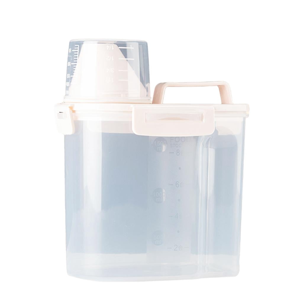 Milaget Airtight Pet Food Storage Container Bin For Pet Cat Dog Food Box beige small