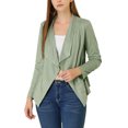 thumbnail image 1 of INSPIRE CHIC Veste en Faux Suède pour Femme à Manches Longues, devant Drapé, Vestes de Moto, 1 of 6