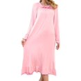 thumbnail image 1 of Crescentt Pyjama en Modal de Luxe, Respirant et Confortable, Ensemble de Pyjama Ultra Doux pour Femmes, Ensemble de Pyjama Classique en Modal à Manches Longues - Rose, Moyen, 1 of 4