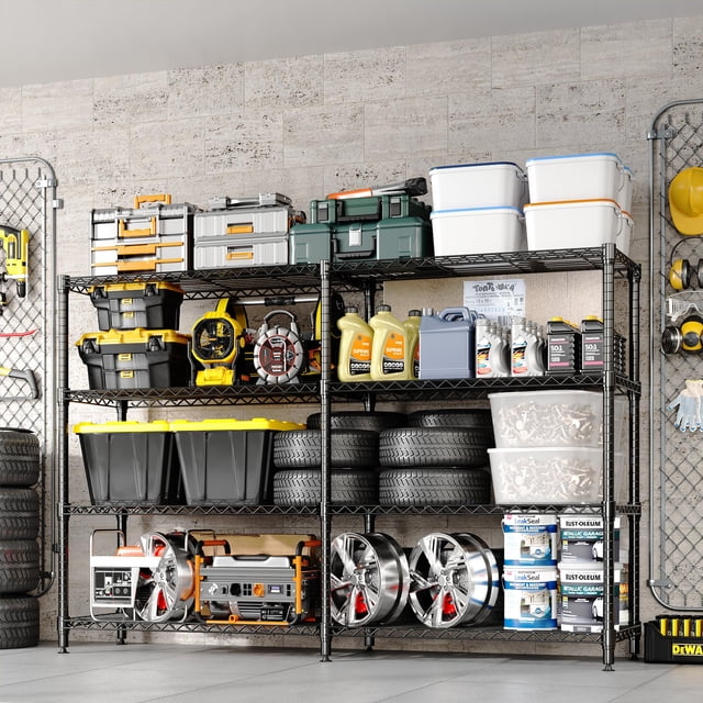 AKDSteel Storage Shelves Metal Shelving Unit, Heavy Duty Wire Shelving, l-Shaped Storage Rack With Adjustable Shelf For Home, Pantry, Or Warehouse Organization