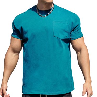 Ohufall T-Shirt D\'entraînement Physique pour Hommes Manches Courtes T-Shirts en Coton Hauts d'Entraînement Élégants pour Gym, Sports et Tenue Décontractée