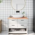 thumbnail image 1 of vidaXL Bathroom Countertop Light Brown 100x40x(2-4)cm Treated Solid Wood, 1 of 5
