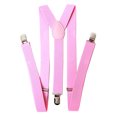 thumbnail image 1 of Men's 1 Inch Wide Solid Adjustable Suspenders - Lt Pink, 1 of 1