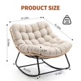 thumbnail image 2 of Indoor Outdoor Patio Rocking Glider Chair – 450 lbs Capacity – Weather-Resistant Rattan, UV-Proof Cushion & soft Toy Fleece Upholstery – Sturdy Rubber Wood & Reinforced Steel Frame, 2 of 5
