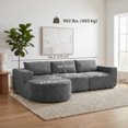 thumbnail image 3 of HOMCOM Modular Sectional Sofa with Chaise L Shaped Cloud Couch Dark Grey, 3 of 10