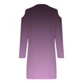 thumbnail image 5 of Robes Fluides pour Femmes Automne Robe à Épaules Dénudées pour Femmes Automne Manches Longues Col en V Ligne A Mini Robe Soleil Tuniques Robes Femmes Grande Taille Robes d'Automne P-29 Violet m, 5 of 5