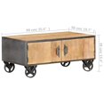 thumbnail image 3 of vidaXL Table Basse 90x50x39 cm Bois Massif Recyclé, 3 of 4