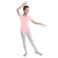 thumbnail image 2 of CHICTRY Filles Enfants Justaucorps de Gymnastique Basique à Manches Courtes Extensible Ballet Danse Justaucorps Haut Rose 8, 2 of 7