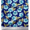 thumbnail image 1 of Soimoi Cotton Poplin Fabric Hummingbird & Floral Print Fabric by the Yard 56 Inch Wide, 1 of 3