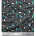 thumbnail image 1 of Soimoi Gray Silk Fabric Dot & Feather Decor Fabric Printed Yard 42 Inch Wide, 1 of 3