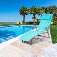 thumbnail image 3 of Topbuy Chaise Longue Pliante Rembourrée Inclinable Réglable Turquoise, 3 of 8