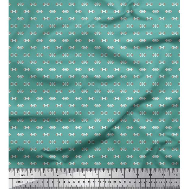 Soimoi Poly Georgette Tissu Flèche Petit Tissu Imprimé par la Cour 52 Pouces de Large