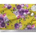 thumbnail image 2 of Soimoi Rayon Fabric Leaves & Rose Flower Decor Fabric Printed Yard 56 Inch Wide, 2 of 3