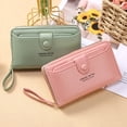 thumbnail image 4 of Coin Purse Smooth Zipper Press Button High Capacity Horizontal Multifunction Pocket Storage Delicate Sewing Long Fold Female Clutch Bag for Work, 4 of 7