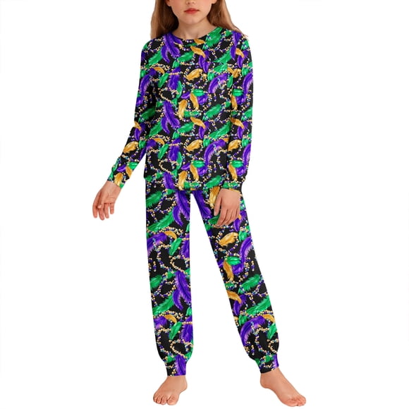 Kids Carnival Outfits, Long Sleeve Top and Pants Set for Boys Girls 5-14 Years, Childrens Matching Loungewear with Pockets for Daily Wear, Holidays, Festivals, Photoshoot, Casual Activewear Set