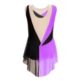 thumbnail image 2 of MSemis Kids Girls Shiny Diamond Color Block Mesh Splice Gymnastics Leotard Skating Jumpsuit Dance Purple 12, 2 of 7