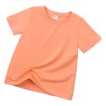 thumbnail image 3 of B91xZ Tee-Shirt Mode pour Filles et Tout-Petits, Col Rond, Manches Roulées, Crop Top, Rouge Pastèque 8-9 Ans, 3 of 4