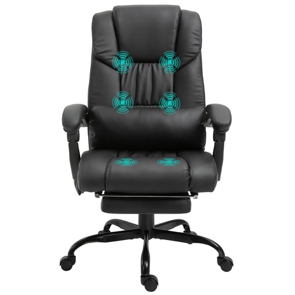 Vinsetto 6-Point Vibration Massage Office Chair with Footrest Remote Black