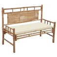thumbnail image 1 of vidaXL Garden Bench with Cushion 120 cm Bamboo, 1 of 5