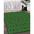 thumbnail image 3 of Ahgly Tapis Rond Lavable en Machine Intérieur Transitionnel Vert Forêt Foncé, 7 Pieds Rond, 3 of 7