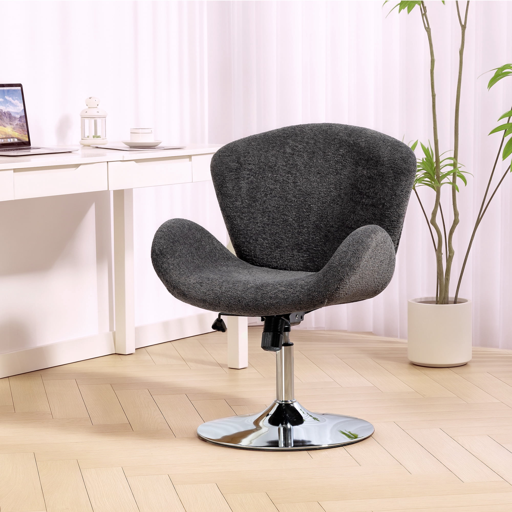 HOMCOM Office Chair, Swivel Desk Chair with Wide Seat, Butterfly Back