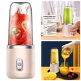 thumbnail image 3 of 400ml 6 Blades Juicer USB Rechargeable Food Travel Mini Home 6 Mixer Travel Pink, 3 of 8