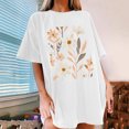 thumbnail image 1 of Blouses for Women, Womens Flowers Printing Casual T-Shirts Short Sleeve Oversized Tops, 1 of 7