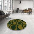 thumbnail image 4 of Ahgly Company Tapis d'Intérieur Lavable à la Machine, Carré, Transitionnel, Vert Olive, Tapis de Zone, 4 Pieds Carré, 4 of 7