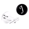 thumbnail image 2 of fastboy 1 Pair Men's Letter Cufflink Wedding Formal Initial Alphabet Stainless Steel Cufflink, Letter J, 2 of 6