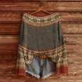 thumbnail image 2 of WTXUE Chandail Fair Isle pour Femmes Tricot Boho Chandails Rétro Hiver Automne Décontracté Ample Col Rond Manches Longues Léger Imprimé Artistique Vintage Chandail à Enfiler Hauts T-Shirts Basiques Hiver Chaud Couche Haut Rouge Brique S, 2 of 3