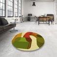 thumbnail image 4 of Ahgly Company Tapis d'Intérieur Lavable en Machine Carré Transitionnel Acajou Brun, 7 Pieds Carré, 4 of 7