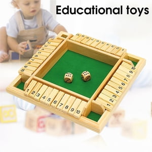 RKSTN Toys pour les enfants Garçons Filles Fermez la boîte en bois mathématique Conseil de pub traditionnel Découpe Voyage jeu 4 Joueurs Jouets pour enfants