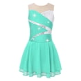 thumbnail image 1 of Yartina Kids Girls Figure Skating Dress Sleeveless Shiny Rhinestones Mesh Spliced Ballet Dance Performance Costume Light Green 10, 1 of 7