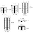 thumbnail image 2 of UPGRATOR Plated Silver 4 Tier Stainless Steel Lunch Container Insulated for Keeping Food and School, 2 of 8