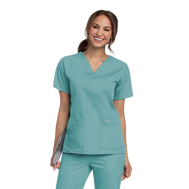 Landau Essentials Haut de Sarrau pour Femmes : 4 Poches, Coupe Classique Décontractée, Col en V Durable 8219