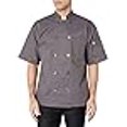 thumbnail image 3 of Uncommon Threads 0415-6402 Small Short Sleeve Chef Coat in Slate, 3 of 4