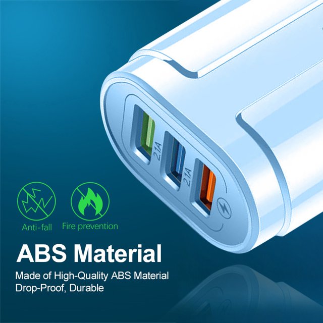 WIFKLSIIPG 3-port USB Charging Head Macaron Color Matching Charging Head Portable USB Charging Head