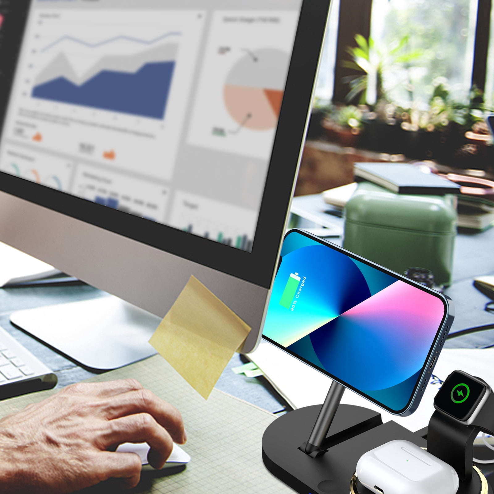 Dvkptbk Wireless Charger Travel Accessories Multi Functional Magnetic Wireless Charger 15W Fast Charging Folding Model Is Suitable for Wireless Charger and IOS Watch Headset on Clearance